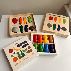 2 Sets of GOOBER Crayons (Goober Crayon Farm PLUS Goober Peanut Crayons)